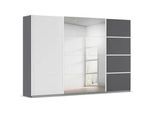 Kleiderschrank RAUCH "Schwebetürenschrank OTTO ́s Choice Garderobe Schrank TOP ANGEBOT Avola", grau (graumetallic, alpinweiß), B:315cm H:210cm T:62cm, Holzwerkstoff, Schränke, mit eleganten Zierleisten in Chrom, Schwarz oder Weiß MADE IN GERMANY