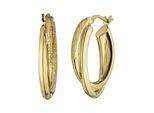 Paar Creolen JOBO, gold (goldfarben), Ohrringe, Damen, Silber 925 (Sterlingsilber), oval 925 Silber vergoldet
