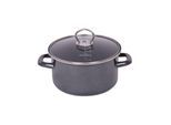 SSW Black Tiger Kochtopf mit Deckel, emailliert, Edelstahlgriffe, Ø 24 cm, 6,1 l