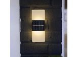 LED-Solar-Außenwandleuchte Wally, 20x8 cm weiß gefrostet CCT