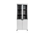 Büromöbel Büro Schrank Aktenschrank CARLO schwarz-weiß 80x40x200 cm Büro Homeoffice Arbeitszimmer