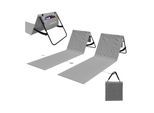 24MOVE® Strandmatte 2er Set klappbar mit Rückenlehne, Strandliege mit Gurt, tragbar für Strand und Garten, Liegematte grau