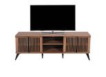 TV-Rack MCW-M45, Fernsehtisch Lowboard Schrank, 3D-Design Staufächer 55x166x41cm, braun
