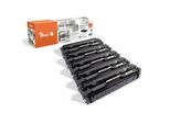 Peach HP 415 X 5 Toner XL (2*bk, c/m/y) ersetzt HP No. 415X, W2030X*2, W2031X, W2032X, W2033X für z.B. HP Color LaserJet Enterprise MFP M 480 f (wiederaufbereitet)