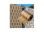 NYVI Polyrattan Sichtschutzstreifen Privafence 255 x 19 cm - Sichtschutz für Doppelstabmatten Zaun Anzahl:10;Farbe:Braun und Beige