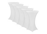 NYVI Stehtischhusse NYVIGala - Elastische Stretchhusse für Stehtische & Bistrotische Farbe:Weiß;Größe:Ø 60-65 cm - 5er Set