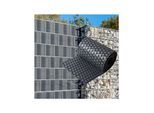 NYVI Polyrattan Sichtschutzstreifen Privafence 255 x 19 cm - Sichtschutz für Doppelstabmatten Zaun Farbe:Anthrazit;Anzahl:5