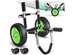 KESSER® Surfwagen Surfboard Transportwagen für SUP-Board Stand Up Paddle Board Transport Kajakwagen - klappbar gepolstert - 10 Zoll PU-Reifen Alu - inkl. 2 Sicherungsgurte