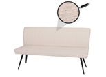 Sitzbank MCW-K16, Esszimmerbank Bank Polsterbank, Rückenlehne Stoff/Textil Bouclé Metall 160cm ~ creme-beige