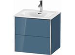 Duravit XSquare Waschtisch-Unterschrank XS432204747 61x56x47,8cm, Stone Blue hochglanz, 2 Schubkästen