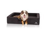 Knuffelwuff orthopädisches Hundebett mit Wendekissen aus Velours Bellamy schwarz M-L