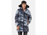 Winterjacke CIPO & BAXX "Jacke", Herren, Gr. XL, schwarz, Stoff, 100% Polyester, bedruckt, regular fit normal, Jacken Winterjacke, mit Allover-Muster