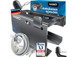 MASKO® Anhängerschloss für Angekoppelte & Abgekoppelte Anhänger Anhänger Schloss Diebstahlschutz Wohnwagen Kastenschloss inkl. Diskusschloss & Schlüssel & Schutzkappe