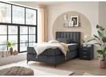Boxbett ED EXCITING DESIGN "Monroe inkl. Bettkasten, erhältlich in den Breiten 120cm & 140cm", grau (anthrazit), B:123cm L:210cm, 100% Polyester, Komplettbetten, Duo-Matratze - feste Seite mit Kokosmatte