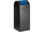 Selbstlöschende Wertstoff-Abfallsammler 55R, antiksilber/blau