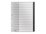 Leitz® Registermappe Recycle, A4, beschreibbar, Universalllochung, zu 100 % recycelbar, Kunststoff, schwarz, Taben 1-12
