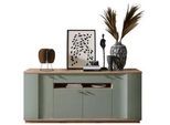 Stylife Sideboard , Grün, Eichefarben , Metall , 6 Fächer , 1 Schubladen , 200x88x46 cm , Beimöbel erhältlich , Wohnzimmer, Wohnwände, Wohnwand-Serien