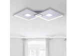 LED-Deckenleuchte Amara, zwei Quadrate, silber