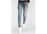 Skinny-fit-Jeans ARIZONA "Ultra-Stretch, sehr bequem, gut zu kombinieren", Damen, Gr. 48, N-Gr, blau (blau used), Denim/Jeans, Obermaterial: 74% Baumwolle, 24% Polyester, 2% Elasthan, skinny fit lang, Jeans, extra-eng geschnittene Beinform, normale Leibhöhe