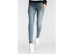 Skinny-fit-Jeans ARIZONA "Ultra-Stretch, sehr bequem, gut zu kombinieren", Damen, Gr. 50, N-Gr, blau (blau used), Denim/Jeans, Obermaterial: 74% Baumwolle, 24% Polyester, 2% Elasthan, skinny fit lang, Jeans, extra-eng geschnittene Beinform, normale Leibhöhe