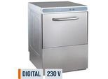GastroHero Geschirrspülmaschine PROFI Digital 50x50 cm Korbmaß, mit Reiniger- & Klarspüldosierer, mit Ablaufpumpe & Enthärter, Made in Europe, 230 Volt