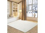 my home Wollteppich »Daoulas«, rechteckig, 10 mm Höhe, Handweb Teppich, reine Wolle, modernes Rauten Muster, Scandi Design