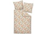Bettwäsche JANINE "CARMEN S55083-04", orange (koralle), B/L: 155cm x 200cm, 1 Stk., 1 Stk., Interlock-Jersey, B/L: 80cm x 80cm, Interlock-Jersey, Obermaterial: 100% Baumwolle, Bettwäsche, Bettwäsche, mit Reißverschluss