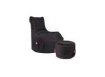 Gaming Sitzsack Bundle Classic - Fabric Crimson Thunder (Schwarz/Rot)