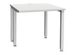 Schäfer Shop Genius Schreibtisch MODENA FLEX, 4-Fuss-Quadratrohr, verkürzte Seitenteile, B 800 mm, lichtgrau