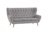 Stylife 3-Sitzer-Sofa , Taupe , Textil , Eiche , massiv , Uni , 187x101x95 cm , Typenauswahl, Fußauswahl, Stoffauswahl, Hocker erhältlich, Rücken echt , Wohnzimmer, Sofas & Couches, Sofas, Textilsofas