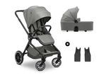 Hauck Kombikinderwagen , Grau , Metall, Kunststoff, Textil , 61x105x100 cm , EN 1888, UV 50+ , Federung, 5-Punkte-Gurt, für Babyschale geeignet, Griff in Lederoptik, Transportsicherung, Sitz umsetzbar, Teleskopgriff , Baby on Tour, Kinderwagen, Kombikinderwagen