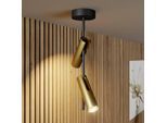 Deckenspot Leda 2, zweiflammig, schwarz-gold