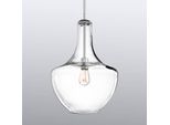 Mittelgroße Glas-Hängeleuchte Everly Fassung chrom
