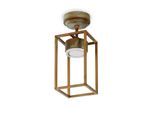 LED-Außendeckenlampe Cubic 3373 messing antik/opal