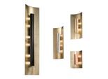 Wandleuchte Aura Gold Blende silber, Höhe 60 cm