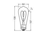 OSRAM LED Vintage ST64 E27 8W 922 Heart Filament gold dim