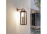Lucande 2-in-1 LED-Solar-Wandleuchte Tilena, rost, rund, Alu