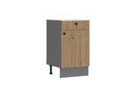 Küche AVA Artisan Unterschrank 50 cm Lamellenoptik Küchenzeile Einbauküche