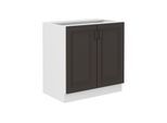 Unterschrank 80 cm Stilo Grau + Weiss Küchenzeile Küchenblock Küche Einbauküche