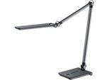 Hansa LED Tischleuchte Wave, 3000 - 5800 K, 8,5 W, stufenlos dimmbar, Memoryfunktion, grau-metallic