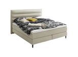 Schöner Wohnen Boxspringbett , Beige , Textil , H2 + H3 , 7-Zonen , 160x200 cm , Reach , gepolstertes Kopfteil, Stoffauswahl, Topper durchgehend, Partnermatratze mit durchgehendem Bezug , Schlafzimmer, Betten, Boxspringbetten