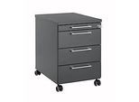 Rollcontainer 1333, 3 Schübe & 1 Utensilienauszug, abschliessbar, eckige Griffe, Holz/Stahl/Kunststoff, B 434 x T 600 x H 613 mm, graphit
