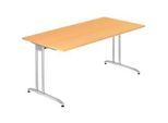 Schreibtisch TARA, C-Fuss, Rechteck, B 1600 x T 800 x H 720 mm, Buche-Dekor