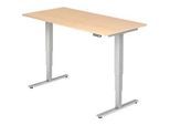 Schreibtisch ULM, elektrisch, höhenverstellbar, B 1600 mm, Ahorn-Dekor