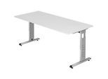 Schreibtisch ULM, C-Fuss, Rechteck, B 1800 x T 800 x H 650-850 mm, lichtgrau