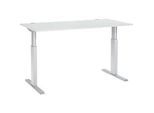 Schäfer Shop Select Schreibtisch ERGO-T, elektrisch höhenverstellbar, Rechteck, T-Fuss, B 1600 x T 800 x H 725-1185 mm, lichtgrau/alusilber