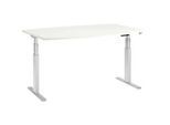 Schäfer Shop Select Besprechungstisch ERGO-T, elektrisch höhenverstellbar, Boot, T-Fuss, B 2000 x T 1000 x H 640-1300 mm, weiss/weissaluminium