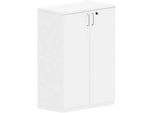 Flügeltürenschrank BEXXSTAR, 3 Ordnerhöhen, Holztüren, H 1155 mm, weiss