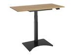 Home Office Tisch, elektrisch höhenverstellbar, Rechteck, Standfuss, B 1150 x T 550 x H 640-1100 mm, Hickory-Eiche/schwarz + Memory-Bedienpanel