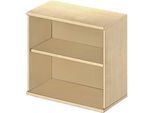 Schäfer Shop Select Ansatz-/Aufsatz-Regal LOGIN, 2 Ordnerhöhen, B 800 x T 420 x H 726 mm, Ahorn Dekor